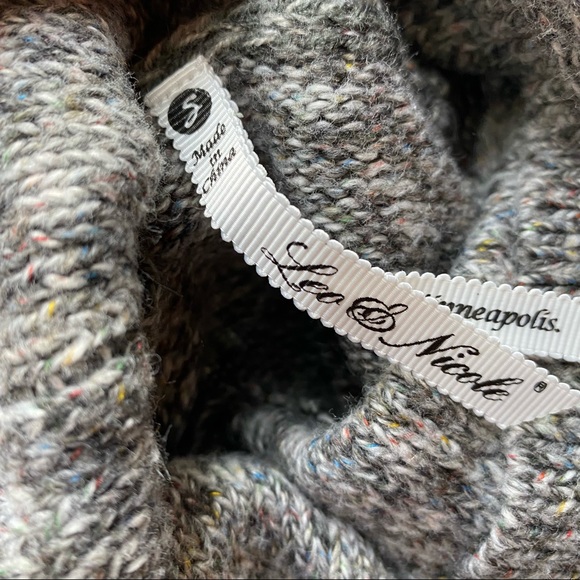 Lea & Nicole Gray Tweed Cowl Neck Sweater Oversized Size Small - Picture 6 of 11